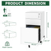 3-Drawer Mobile File Cabinet With Lock, On Wheels, Two Shallow & One Deep Drawer For Office/Home, Fully Assembled - White