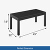 All Weather Slatted Outdoor Coffee Table For Garden - Black