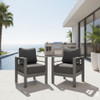 Patio Armchairs With Thick Cushions, All Weather (Set of 2) - Gray / Gray