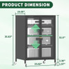 Media Storage Cabinet With Wheels, 4 Adjustable Glass Shelves & Door, Heavy-Duty - Black