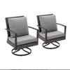 Swivel Rocker Patio Chairs With Cushions, All Weather (Set of 2) - Gray