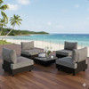 Patio Sectional Set With Modular Armless Chairs And Coffee Table - Gray