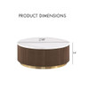 3 Piece Table Set Round Cocktail Table And 2 Round End Tables - Brown / Gold / White