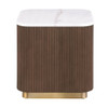 3 Piece Table Set, Square Cocktail Table & 2 Square End Tables - Brown / Gold / White