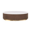 Oval Cocktail Table - Brown / Gold / White