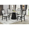 Dining Set With Round Table And 4 Upholstered Chairs - Black / Gray