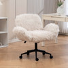 Swivel Chair With Adjustable Armrests And Wheels For Home Office - Beige