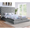 Tufted Oversized Headboard Platform Bed With Fully Upholstered Frame