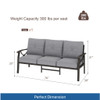 All-Weather 3 Seat Patio Sofa With Cushions
