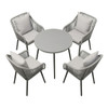 5 Piece Twisted Rattan Patio Dining Set With Table