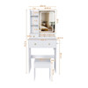 Modern Small Vanity Desk With 3 LED Lighting Modes, 3 Drawers