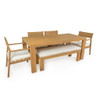 Outdoor Dining Set Rectangular Table With Umbrella Hole