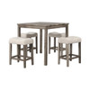 Transitional Counter Dining Set With 4 Tufted Stools