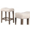 Transitional Style Counter Height Dining Stool With Footrest (Set of 2)