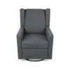 Landau - Contemporary Fabric Upholstered Swivel Recliner - Charcoal