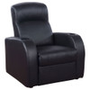 Upholstered Recliner With Cup Holder Comfort Lounge Chair - Black