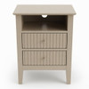Fluted Nightstand With 2 Drawers