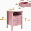 Fluted Nightstand With 2 Drawers