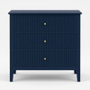 Fluted 3 Drawer Nightstand With Soft Close Slides