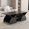 Geometric Engineered Coffee Table With Rounded Corners With Open Shelves