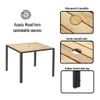 5 Piece Patio Dining Table Set, Acacia Wood Table Top With Umbrella Hole