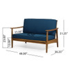 Outdoor Acacia Wood Loveseat Set With Coffee Table