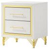 Chesney - 2 Drawer Nightstand With Trim, Bedroom Side Table - White