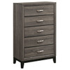 Gregory - 5 Drawer Chest - Smoke Gray