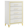 Chesney - 5 Drawer Chest With Trim - White