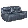 Stanwicke - Motion Reclining Loveseat With Console - Blue