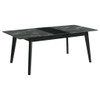 Bellingham - Dining Table With Self Storing Extension Leaf - Black Marble-Look Sintered Stone