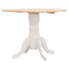 Round Dining Table With Drop Leaf Pedestal Base, Expandable Top - Natural