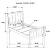 Twin Panel Bed With Headboard And Tapered Legs - Brown