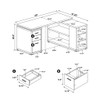 Tona - L-Shape Computer Desk With 3 Drawers And 5 Shelves