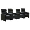 Warren - 4 Seater Home Theater With Wedge Console Recliners - Black