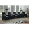 Warren - 5 Seater Home Theater With 4 Wedge Consoles Recliners And Storage Consoles - Black