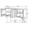 Roman - 3 Door Server With Chevron Design - Brown