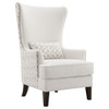 Lindstrom - Wingback Accent With Contoured Back - Ivory White
