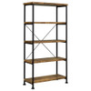 Avon - 2 Piece Computer Desk And Bookcase With 3 Drawers - Rustic Brown