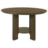 Crispin - Round Dining Table With Shelf - Brown