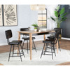 Senko - 5 Piece Counter Dining Set With Upholstered Chairs - Antique Espresso
