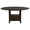 Fulton - Round Dining Table With Drawer - Dark Brown