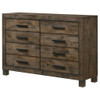Bren - 8 Drawer Dresser With Pull Handles - Rustic