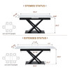 Dining Table With Geometric X Frame For Kitchen Or Dining Room - White Marble