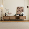 78" TV Stand With Ample Storage And Open Shelving - Walnut