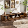 TV Stand For TVs, Entertainment Center With Cable Management And Soft Closing Hinges - Walnut