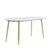 Extendable Oval Dining Table - White Marble