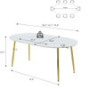Extendable Oval Dining Table - White Marble