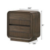 Flair Rounded Edges Nightstand, 2 Drawer Storage - Brown