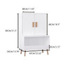 Toy Storage Cabinet With Doors And Open Shelf, Toddler Bookshelf For Playroom - White